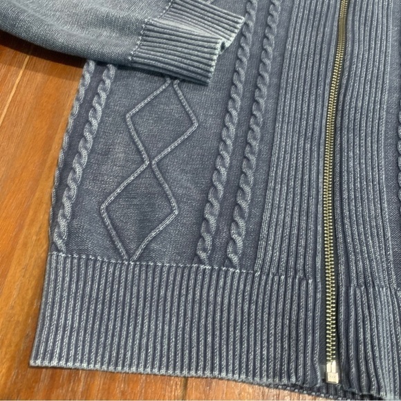 INC International Concepts Women’s Distressed Zip Front Cableknit Sweater M NEW - Picture 2 of 7